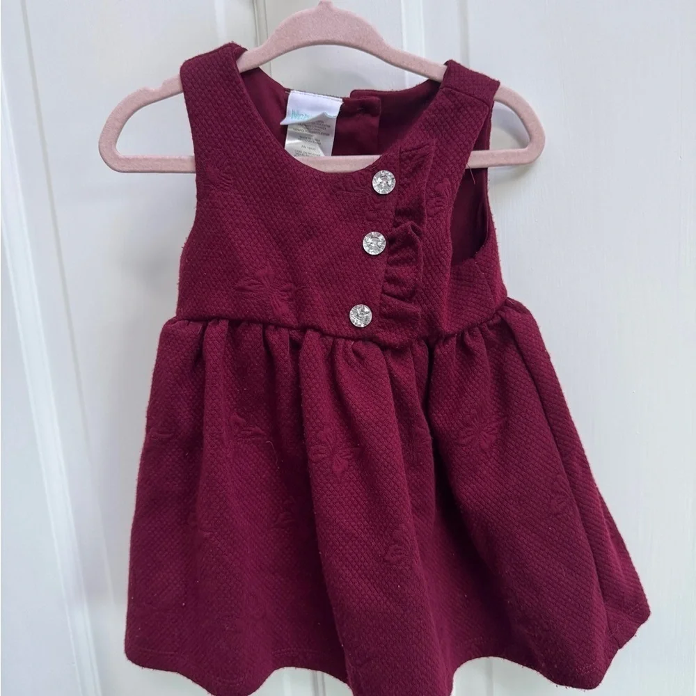 Nannette Baby 6-9M Maroon Girls Formal Tank Top Dress